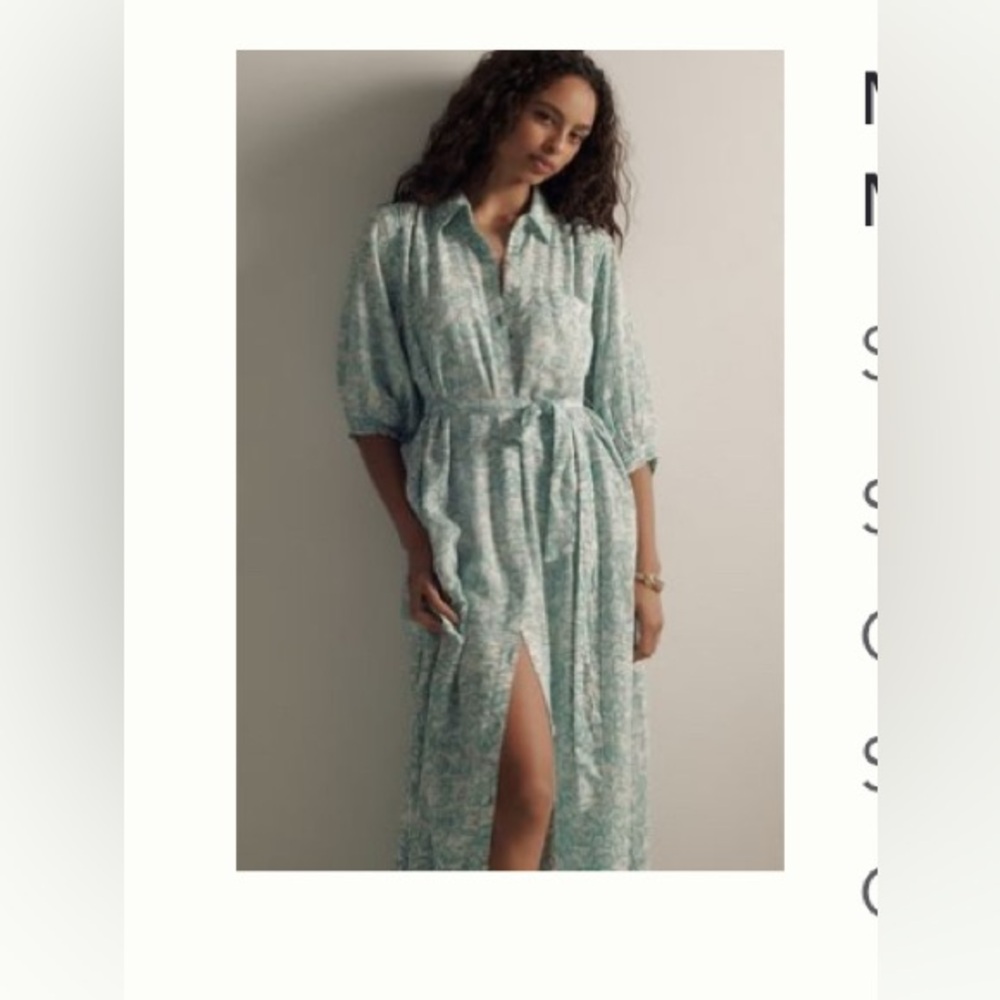 Maeve button front belted wrap maxi dress